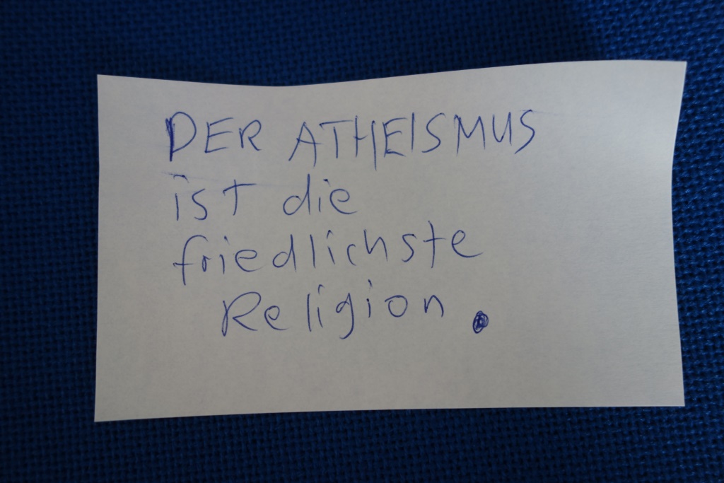 Der Atheismus ist die friedlichste Religion!